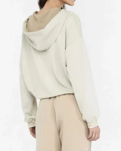 Felpa Liu Jo Sport oro in jersey lurex con polsi logo jacquard