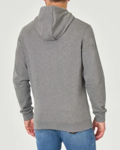 Felpa Lyle & Scott grigia con cappuccio e tasche a marsupio