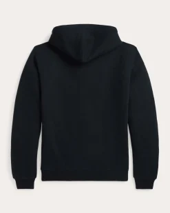 Felpa nera Polo Ralph Lauren in misto cotone con cappuccio e chiusura a cerniera