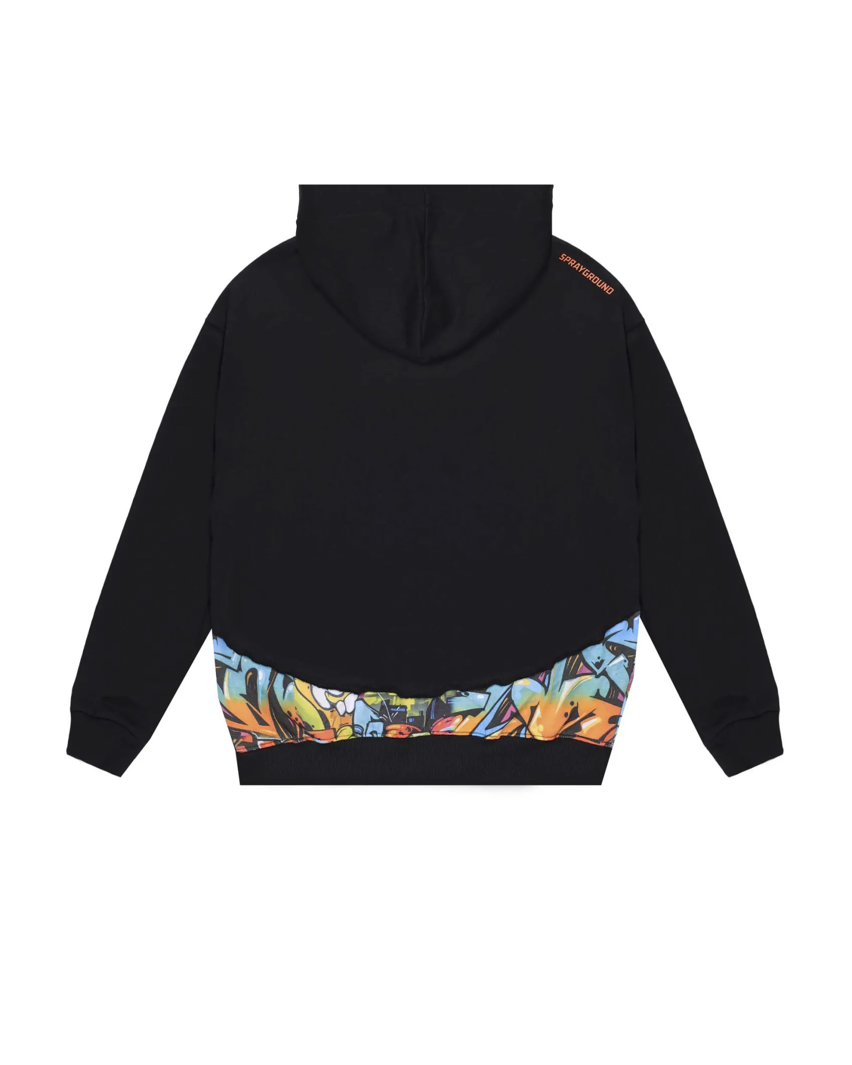 Felpa nera Sprayground con cappuccio e graffiti multicolor