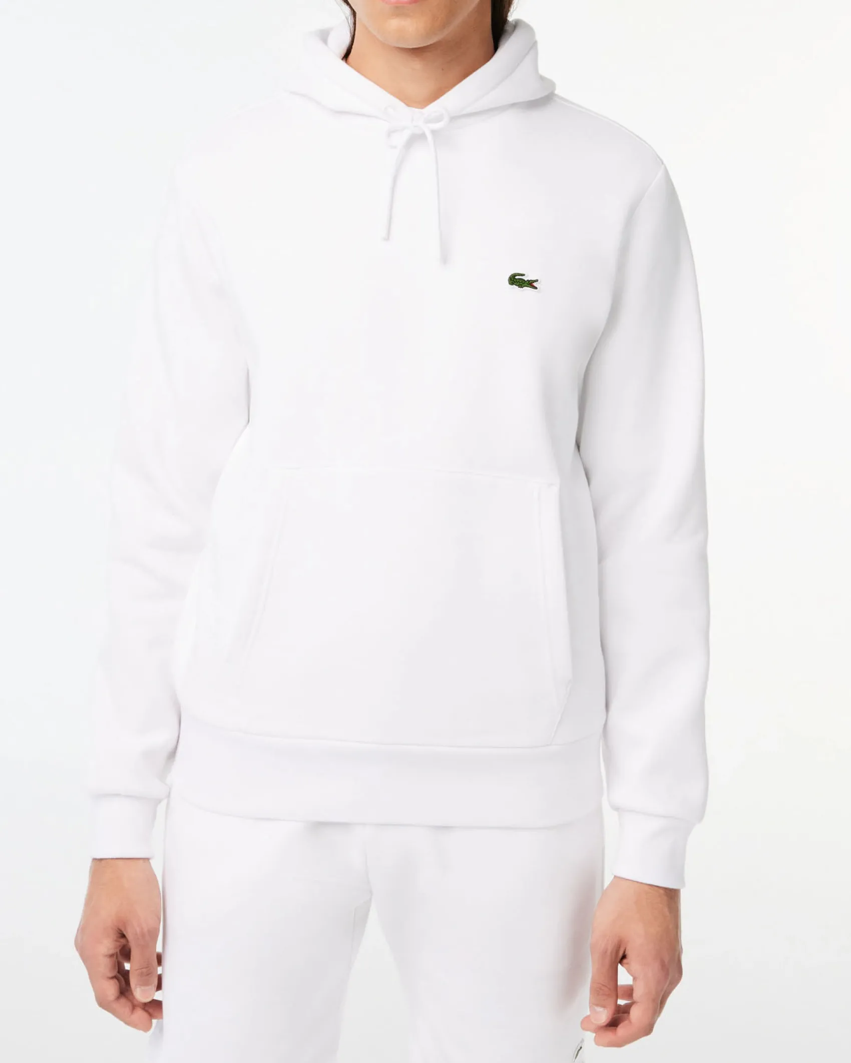 Felpa Polo Ralph Lauren bianca con cappuccio e tasche a marsupio
