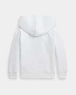 Felpa Polo Ralph Lauren bianca in misto cotone con cappuccio e logo pony