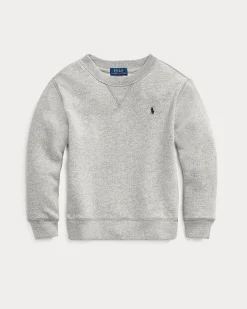 Felpa Polo Ralph Lauren grigia in misto cotone con logo pony blu