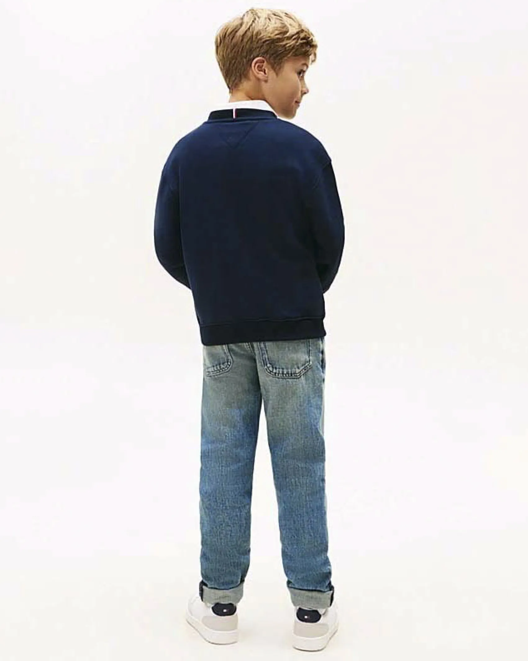 Felpa Tommy Hilfiger blu in misto cotone felpato