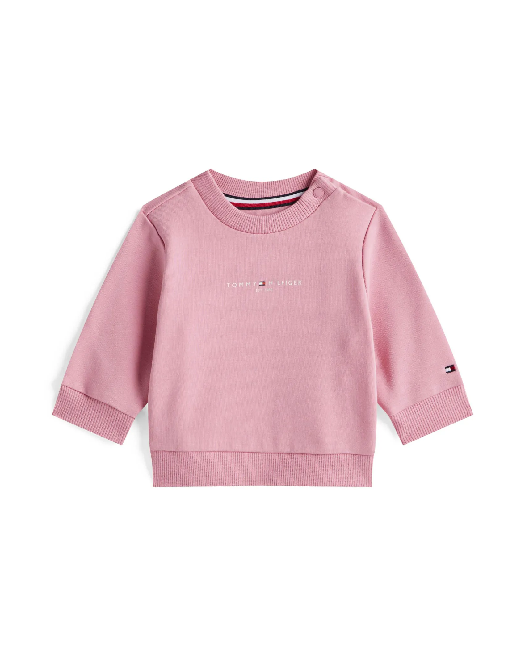 Felpa Tommy Hilfiger rosa in cotone stretch
