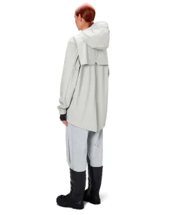 Fishtail Jacket grigio perla con cappuccio e tasche laterali con patta
