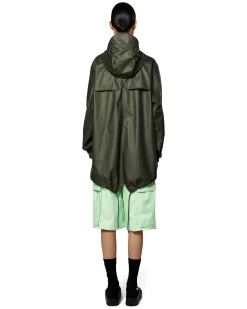 Fishtail Parka corto verde militare leggero con cappuccio fisso e visiera