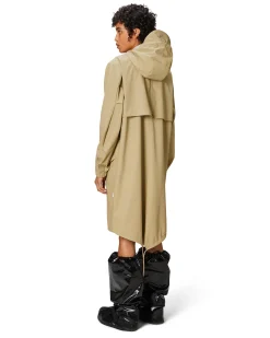 Fishtail Parka lungo color sabbia leggero con cappuccio fisso e visiera