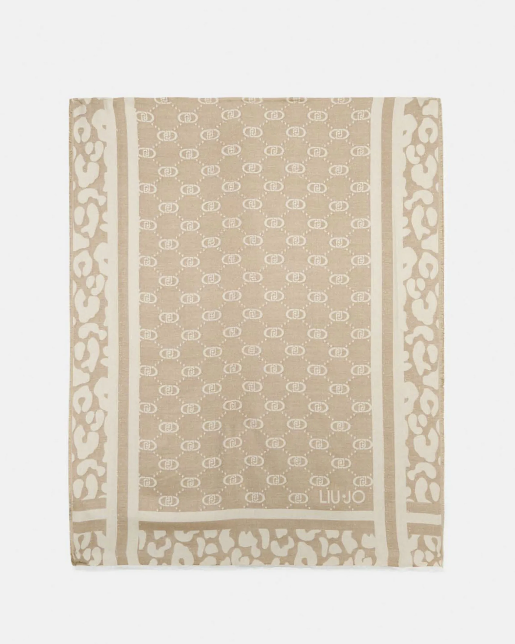 Foulard Liu Jo Accessories oro in viscosa con motivo in rilievo