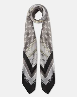 Foulard Liu Jo Accessories nero con stampa catena e logo