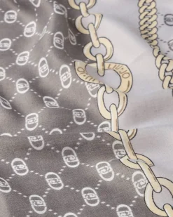 Foulard Liu Jo Accessories nero con stampa catena e logo