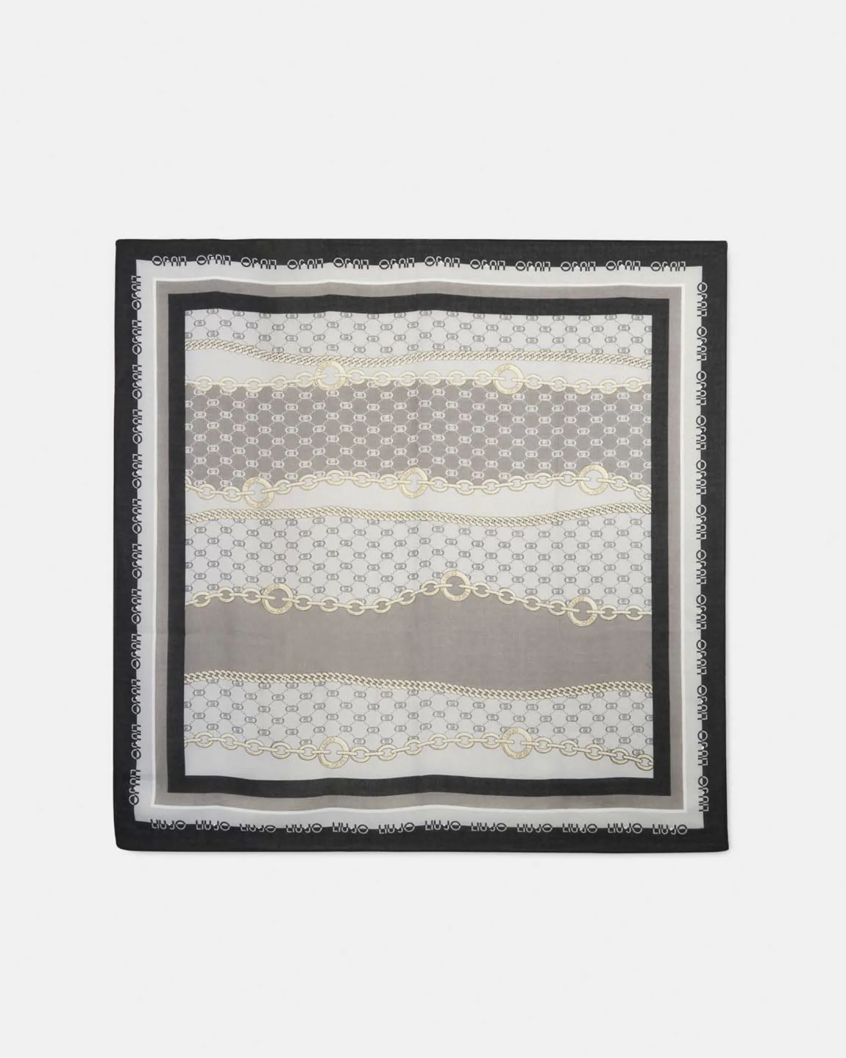 Foulard Liu Jo Accessories nero con stampa catena e logo