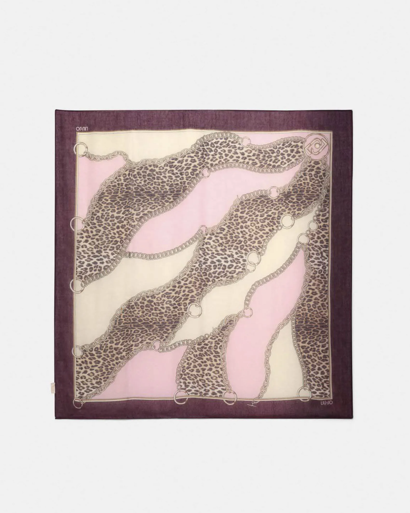 Foulard Liu Jo Accessories bordeaux con stampa catena decorativa