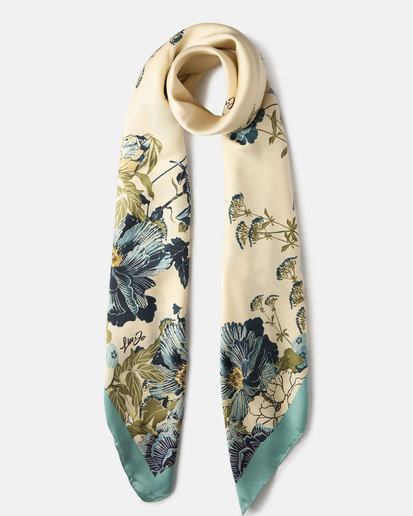Foulard Liu Jo Accessories acqua in tessuto con stampa floreale