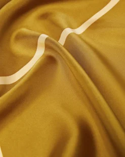 Foulard verde oliva in seta a motivo geometrico bianco MM Max Mara