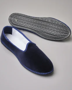 Friulane in velluto blu