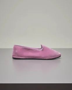 Friulane in velluto color rosa cipria