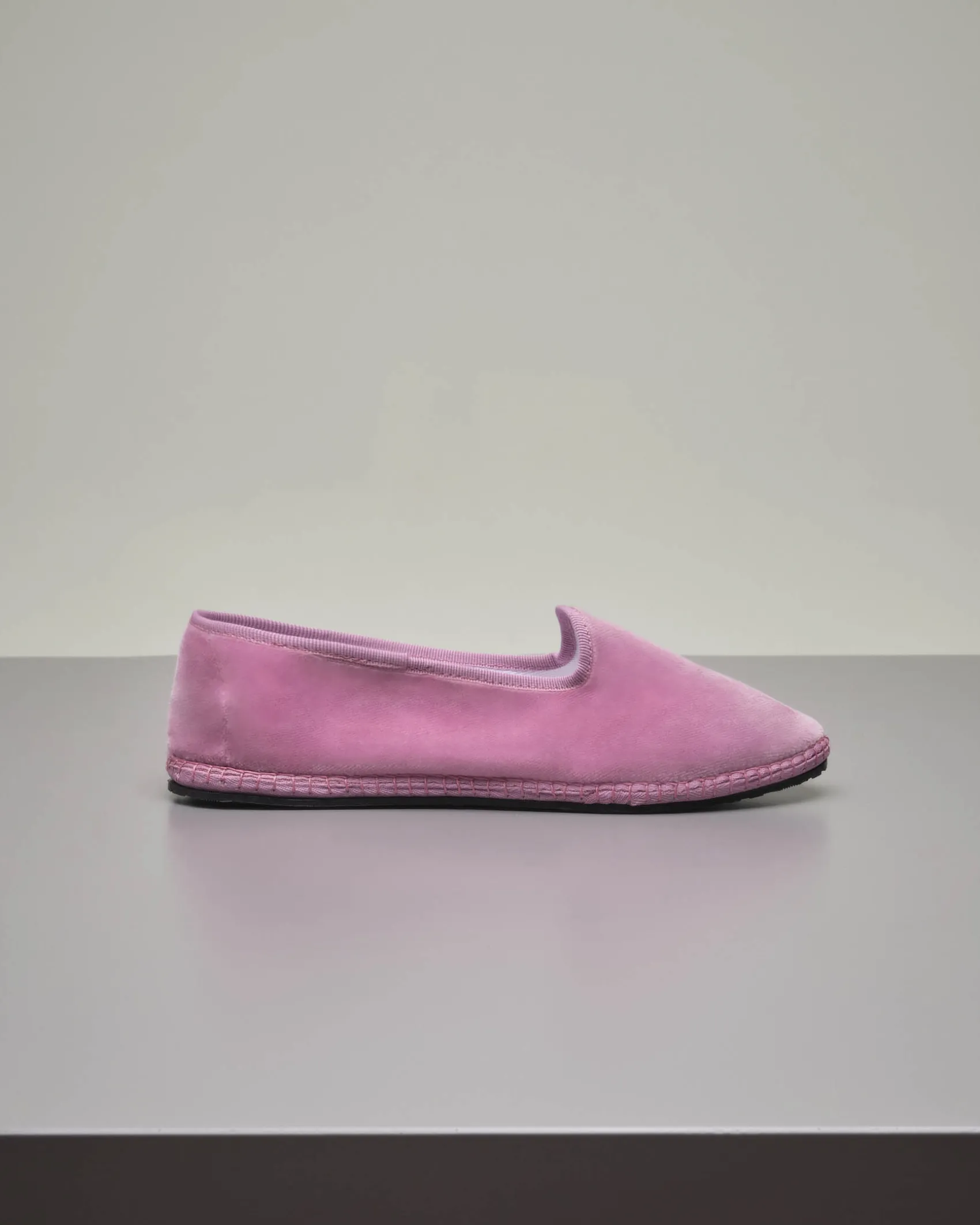 Friulane in velluto color rosa cipria