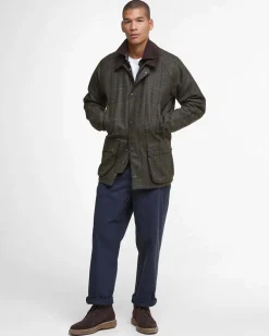 Giacca Barbour Bedale in lana a fantasia check verde militare
