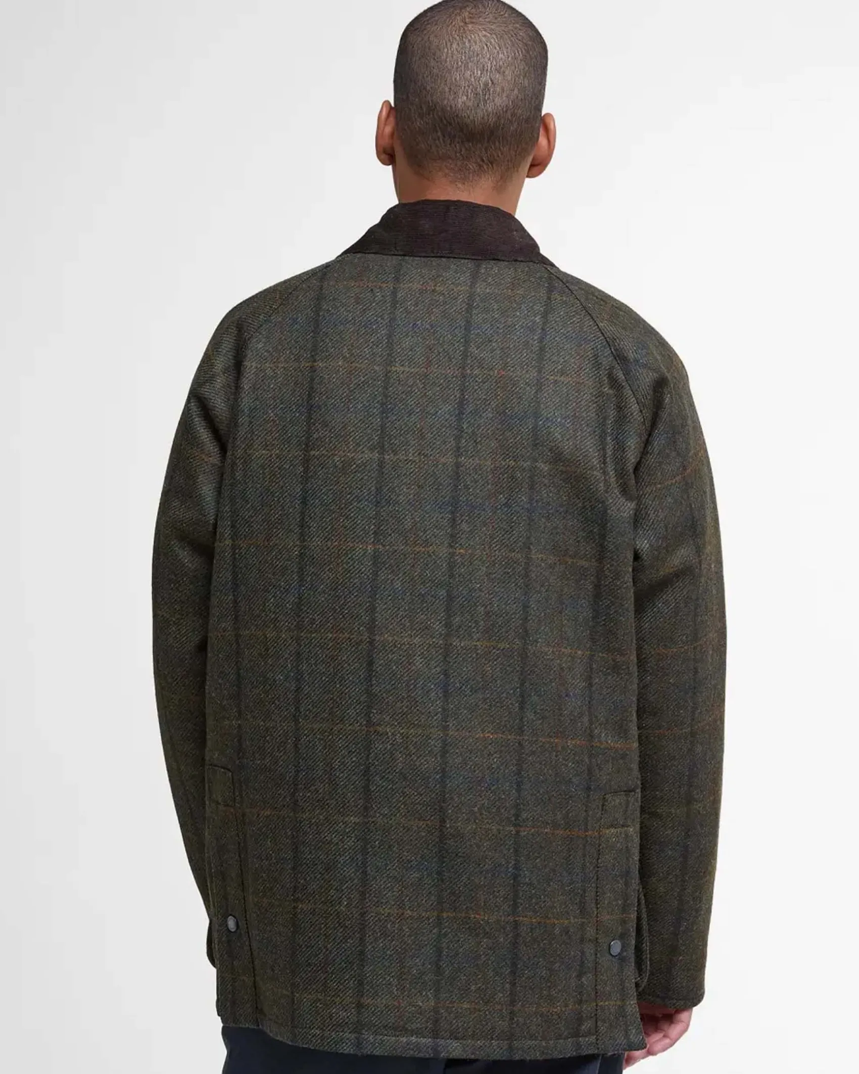 Giacca Barbour Bedale in lana a fantasia check verde militare