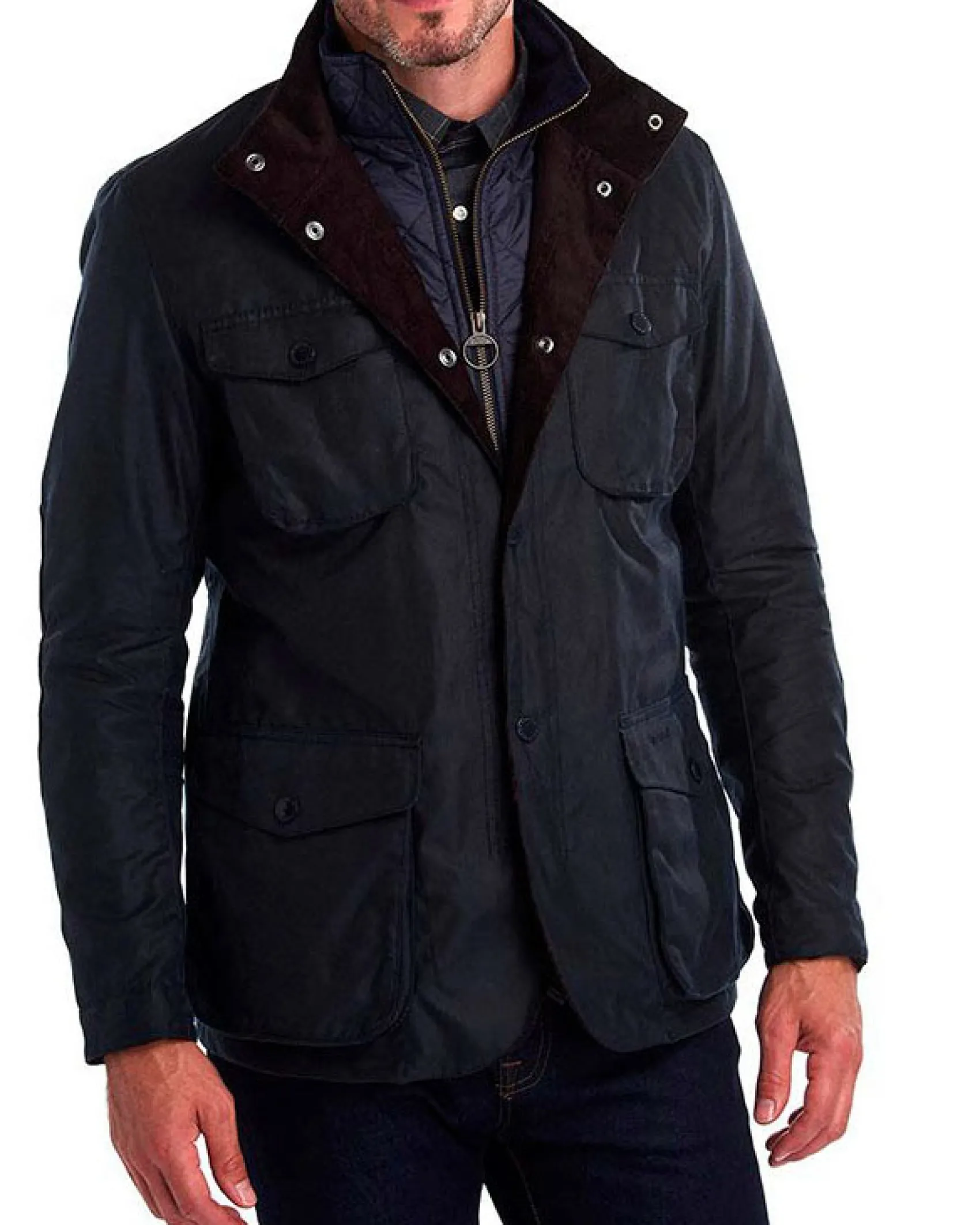 Giacca Barbour Ogstone Waxed Cotton blu