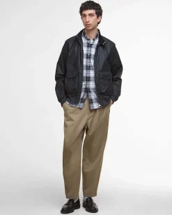 Giacca bomber Barbour Modern Royston blu in cotone cerato