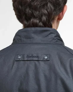 Giacca bomber Barbour Modern Royston blu in cotone cerato