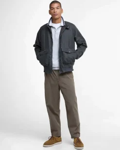 Giacca bomber Barbour Modern Royston grigio antracite in cotone cerato