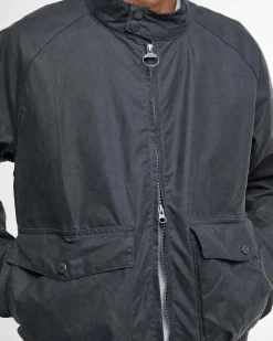 Giacca bomber Barbour Modern Royston grigio antracite in cotone cerato