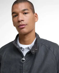 Giacca bomber Barbour Modern Royston grigio antracite in cotone cerato