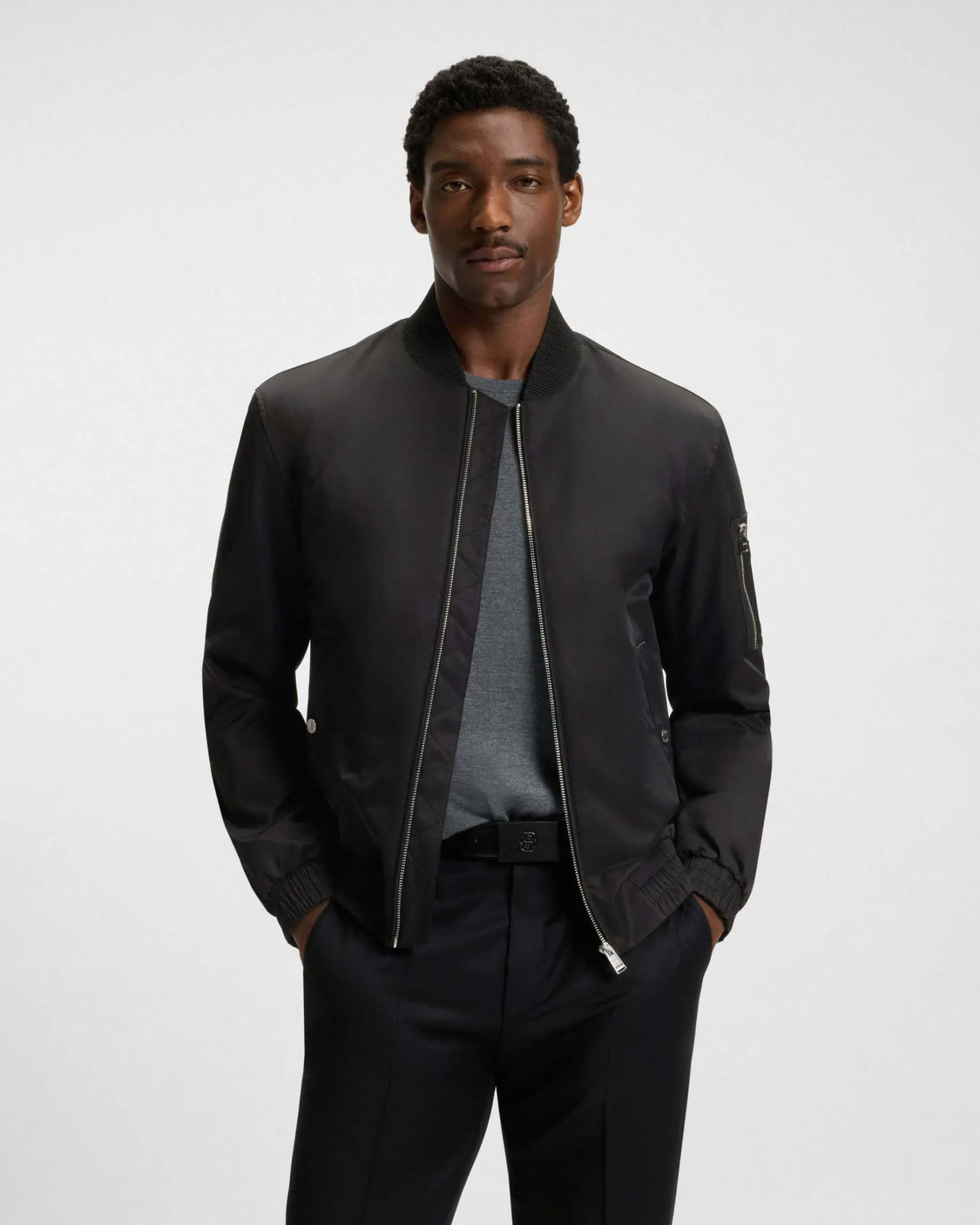 Giacca bomber Boss nera idrorepellente