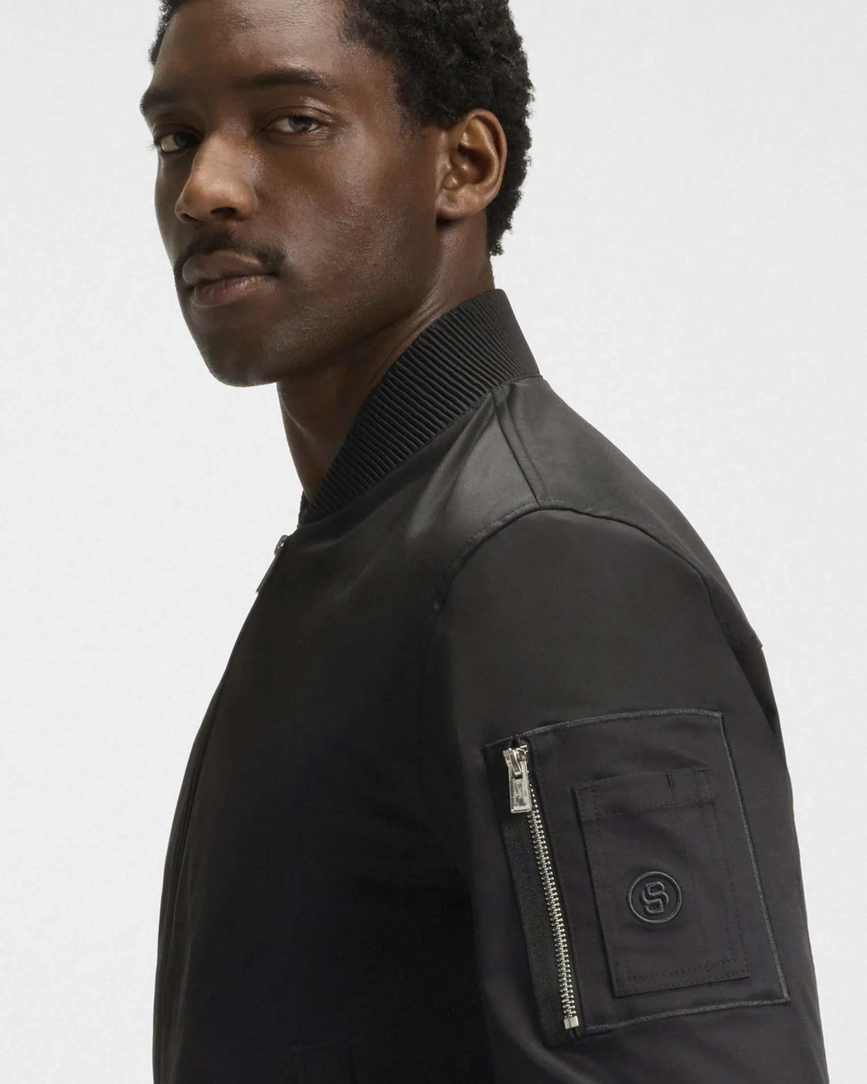 Giacca bomber Boss nera idrorepellente
