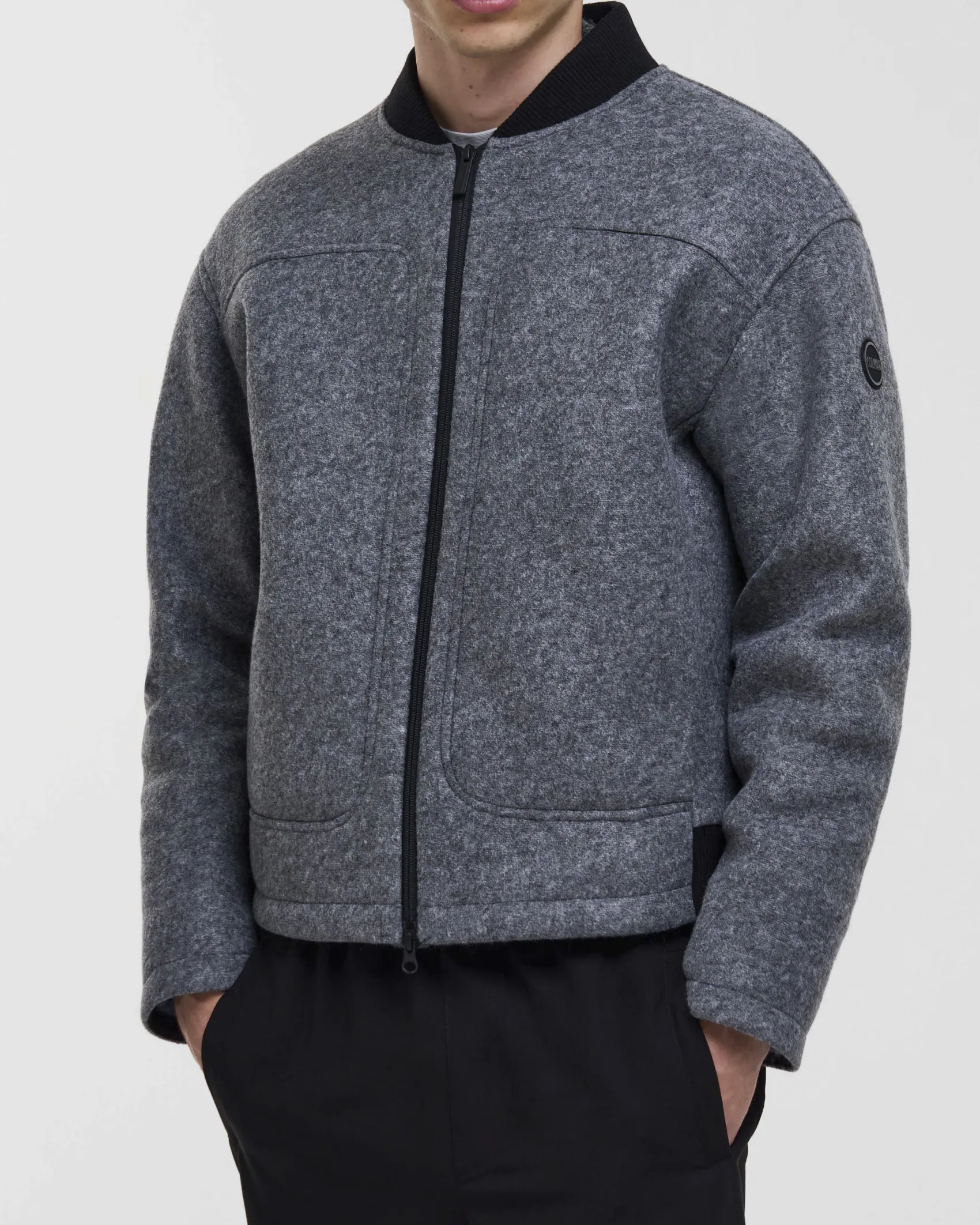 Giacca bomber Colmar Originals grigia in tessuto scuba di misto lana