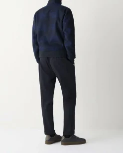 Giacca bomber Colmar Originals in panno di lana a fantasia buffalo check reversibile in tinta unita blu