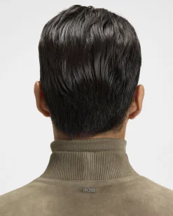 Giacca bomber Muller Boss in pelle scamosciata color cammello