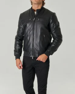 Giacca bomber Sands Peuterey nera in pelle