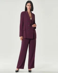 Giacca bordeaux doppiopetto Hlo! in cady con scollo a rever
