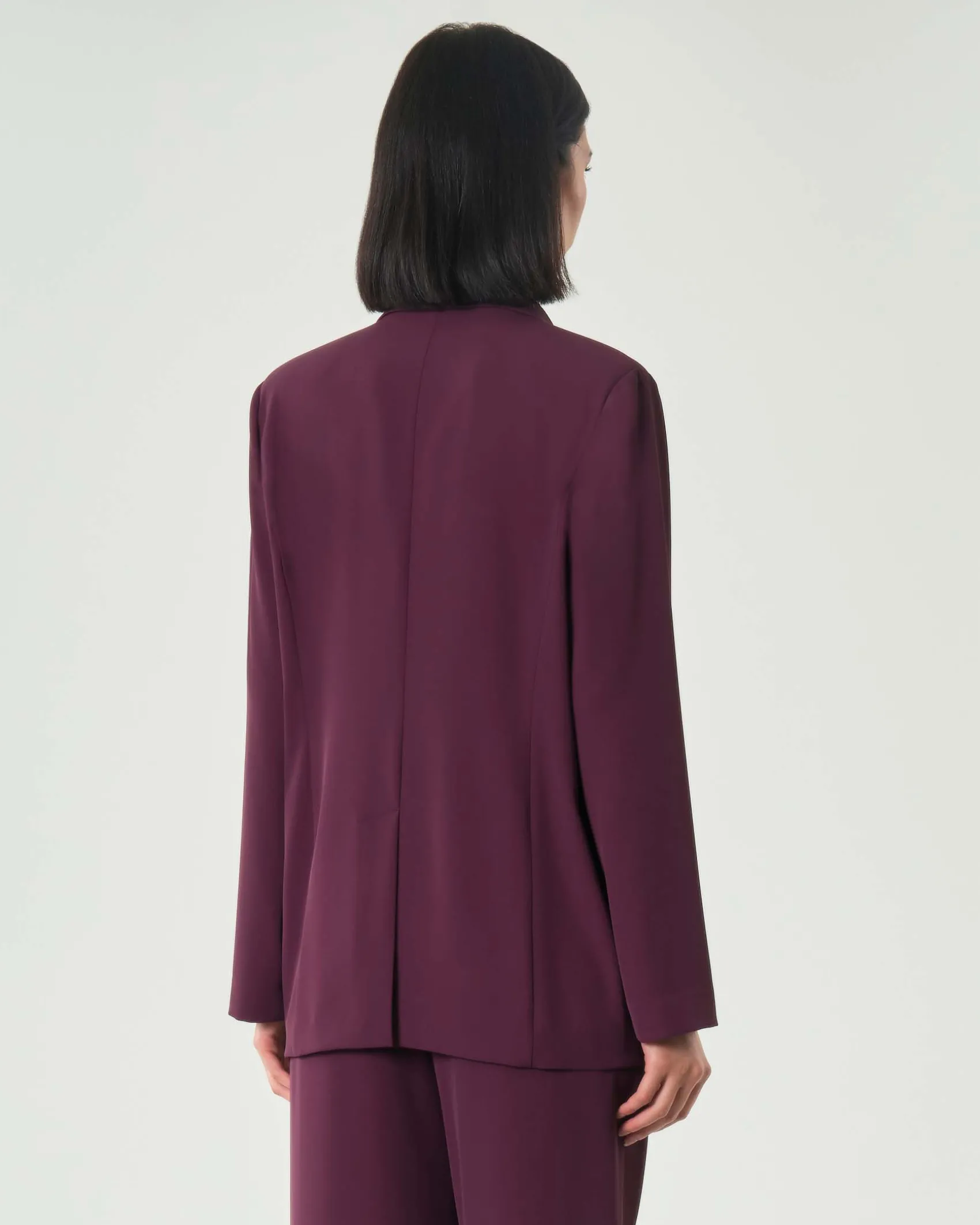 Giacca bordeaux doppiopetto Hlo! in cady con scollo a rever