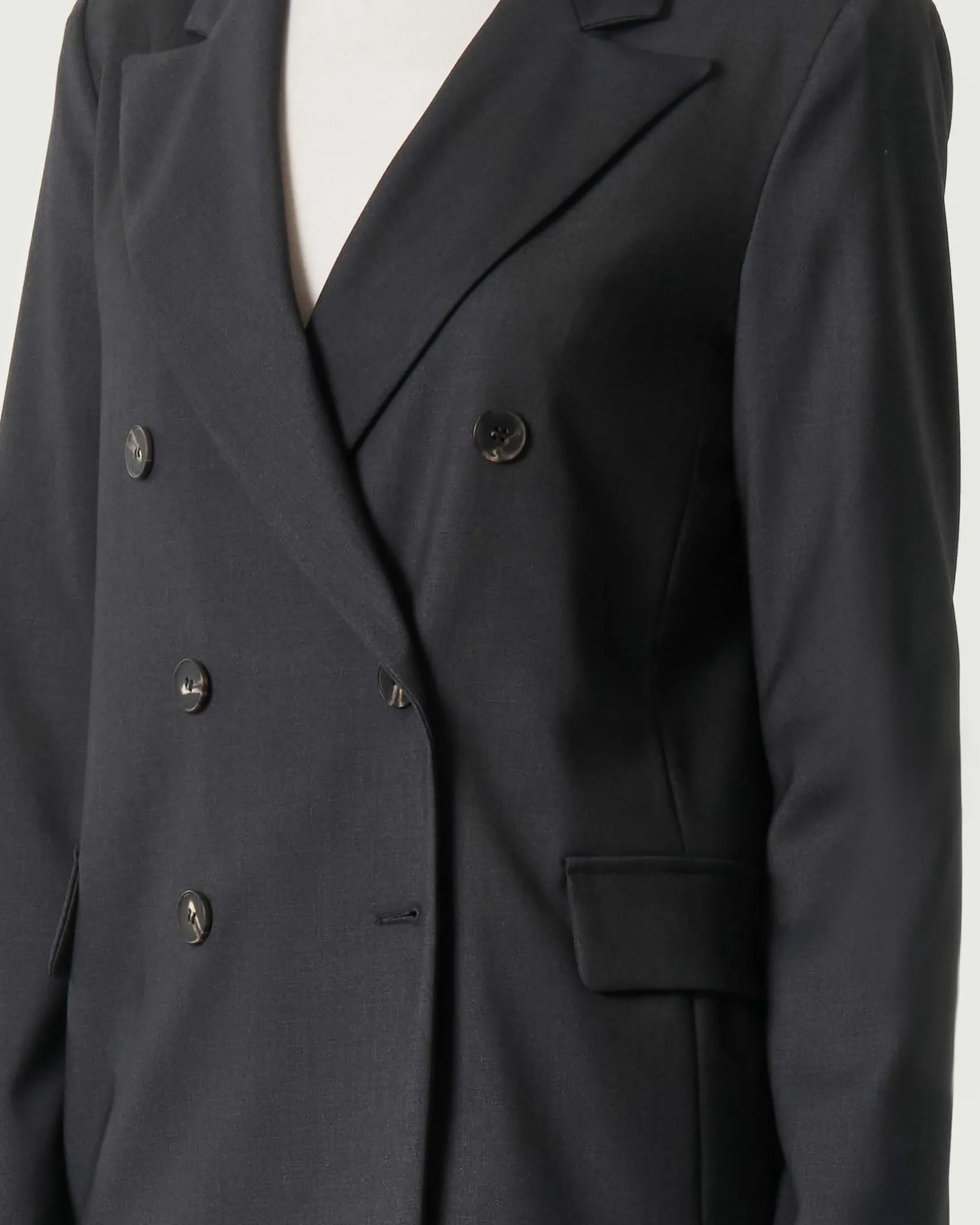 Giacca doppiopetto Hlo! grigio antracite con scollo a rever in misto viscosa