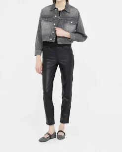 Giacca in denim Liu Jo Jeans grigia con strass applicati