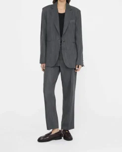Giacca Liu Jo Jeans grigia in denim di lyocell con bottone