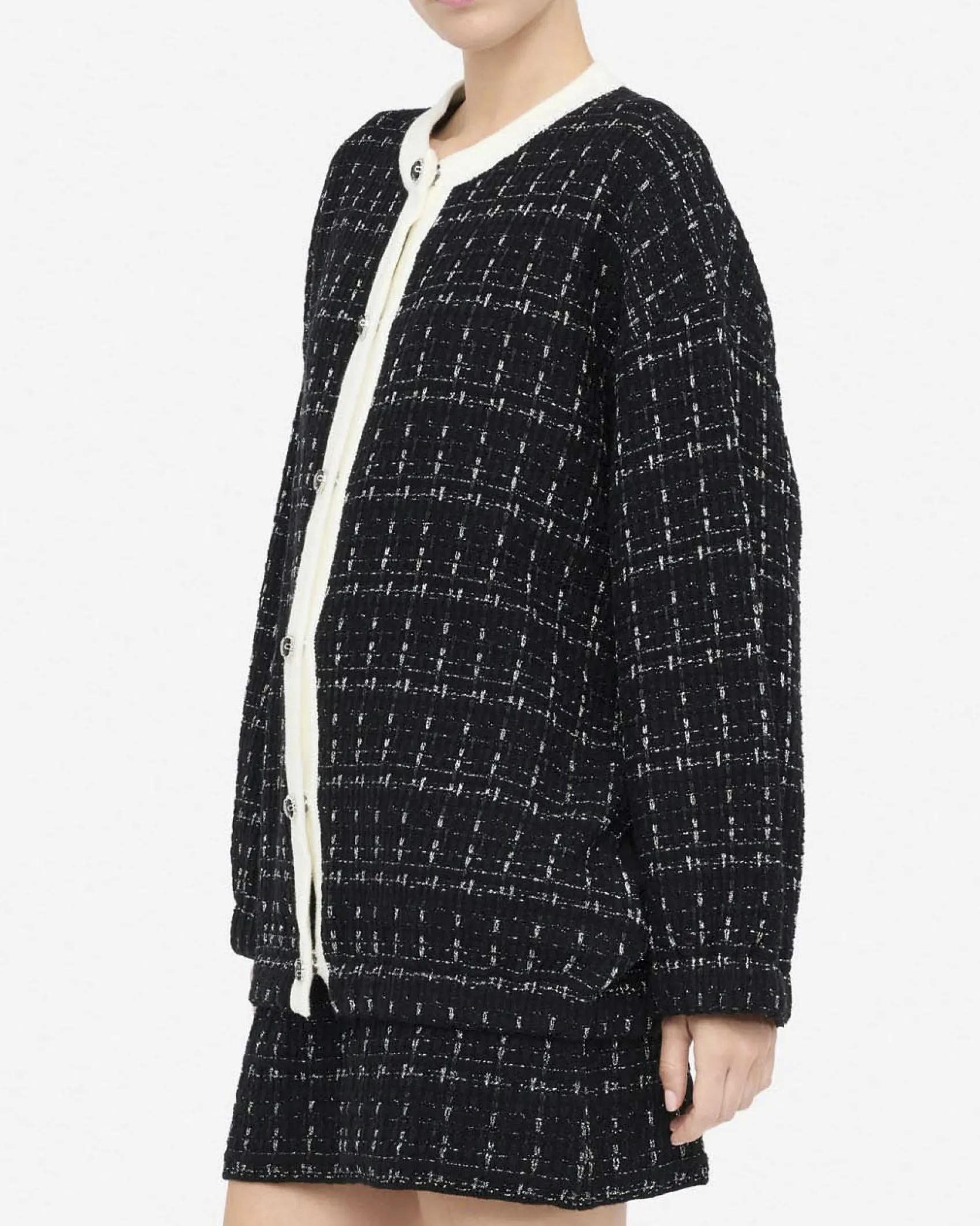 Giacca Liu Jo Jeans nera in cotone e lana con dettagli sparkling