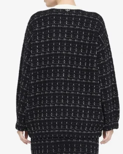 Giacca Liu Jo Jeans nera in cotone e lana con dettagli sparkling