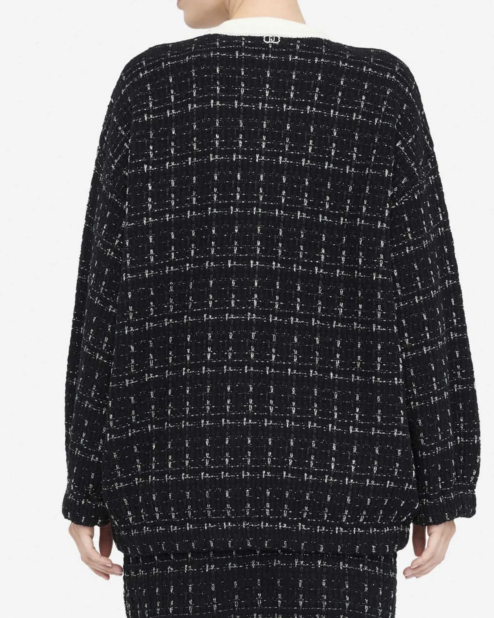 Giacca Liu Jo Jeans nera in cotone e lana con dettagli sparkling