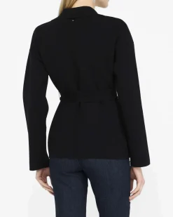 Giacca Liu Jo Jeans nera in misto viscosa con cintura