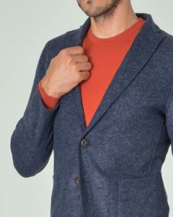 Giacca maglia Paul Baker blu denim in misto lana