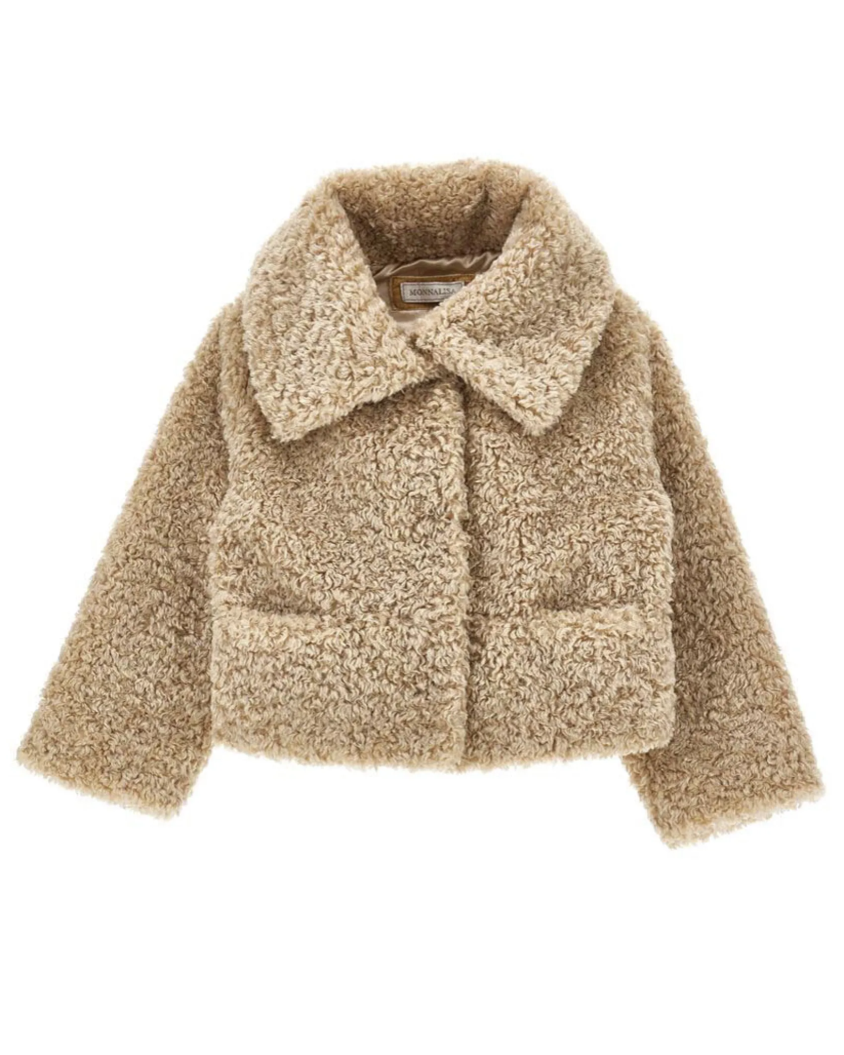 Giacca Monnalisa teddy cropped color beige