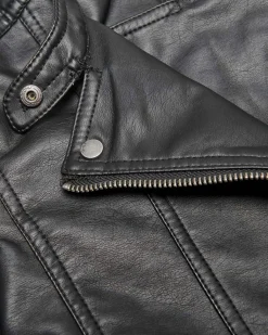 Giacca nera Kids Only in ecopellle con zip
