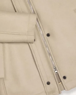 Giaccone beige Colmar Originals in panno di misto lana dalla linea dritta con cappuccio