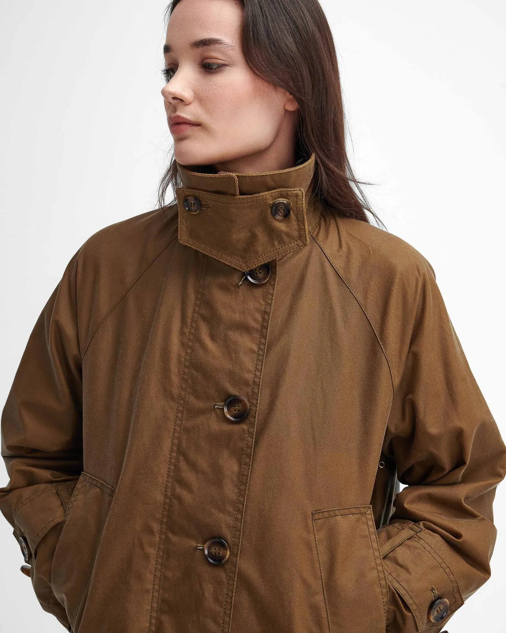 Giaccone cerato Hartwick color fango